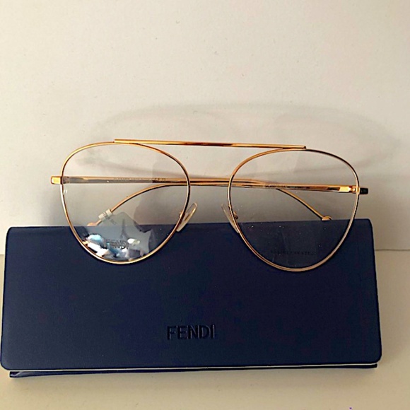 FENDI Demo Aviator Ladies Eyeglasses Ff 0352 0j5g 56 In Gold rose Tone main image 12